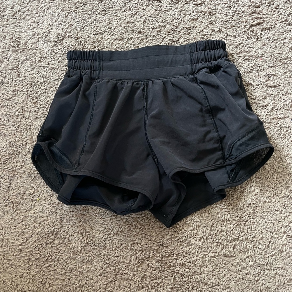 Black lululemon hotty hot shorts